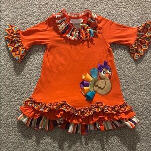 Orange Ruffled Turkey/Play Dress